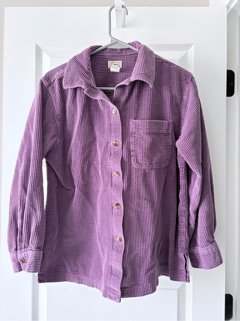 Women’s L.L. Bean Purple Corduroy Button-Up Shirt